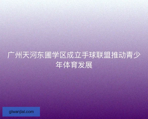 广州天河东圃学区成立手球联盟推动青少年体育发展