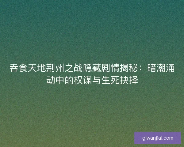 吞食天地荆州之战隐藏剧情揭秘：暗潮涌动中的权谋与生死抉择